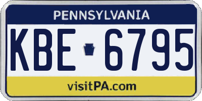 PA license plate KBE6795