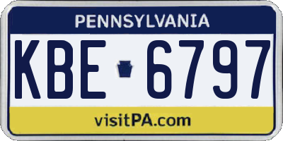 PA license plate KBE6797