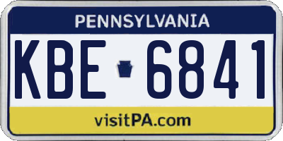 PA license plate KBE6841