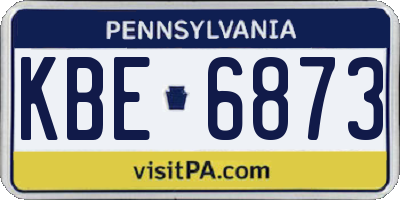 PA license plate KBE6873