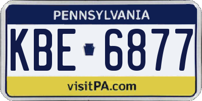 PA license plate KBE6877