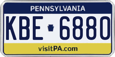 PA license plate KBE6880