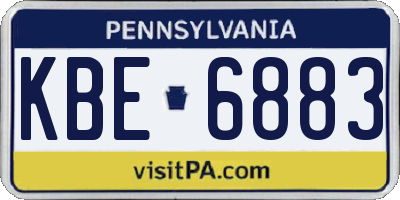PA license plate KBE6883