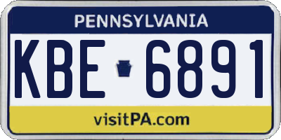 PA license plate KBE6891