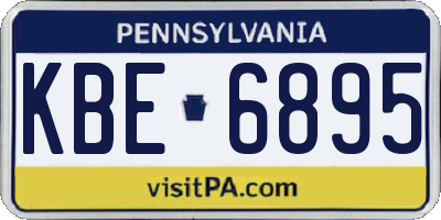 PA license plate KBE6895