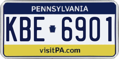 PA license plate KBE6901