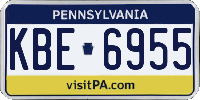 PA license plate KBE6955