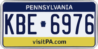 PA license plate KBE6976