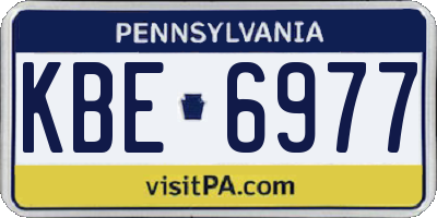 PA license plate KBE6977