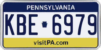 PA license plate KBE6979