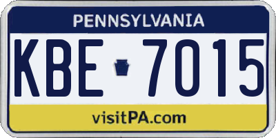 PA license plate KBE7015