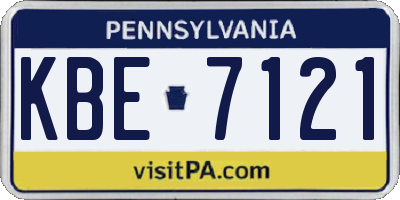 PA license plate KBE7121