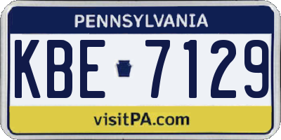 PA license plate KBE7129