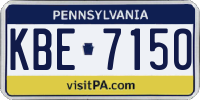PA license plate KBE7150
