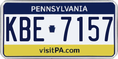 PA license plate KBE7157