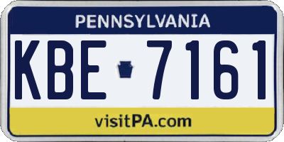 PA license plate KBE7161