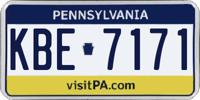 PA license plate KBE7171