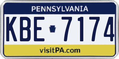 PA license plate KBE7174