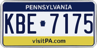 PA license plate KBE7175