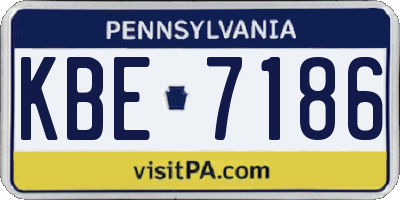 PA license plate KBE7186