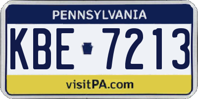 PA license plate KBE7213