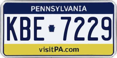 PA license plate KBE7229