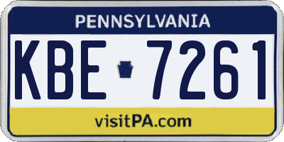 PA license plate KBE7261