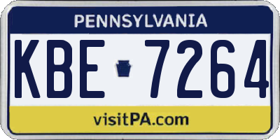 PA license plate KBE7264