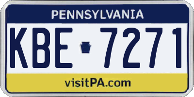 PA license plate KBE7271