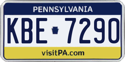 PA license plate KBE7290