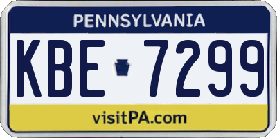 PA license plate KBE7299