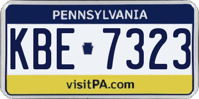PA license plate KBE7323