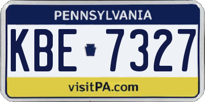 PA license plate KBE7327