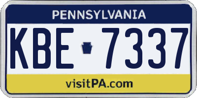 PA license plate KBE7337