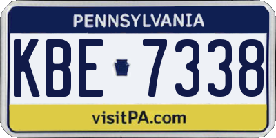 PA license plate KBE7338