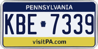 PA license plate KBE7339