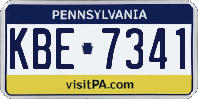PA license plate KBE7341