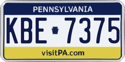 PA license plate KBE7375