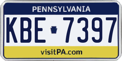 PA license plate KBE7397