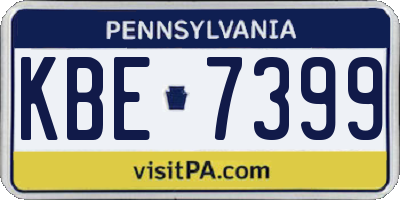 PA license plate KBE7399