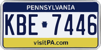 PA license plate KBE7446