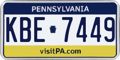 PA license plate KBE7449