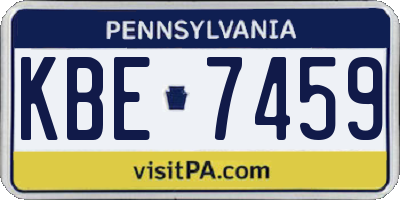 PA license plate KBE7459