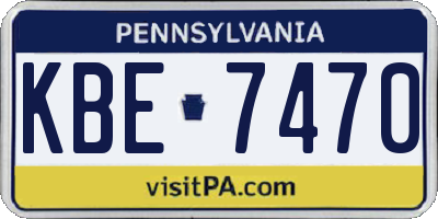 PA license plate KBE7470