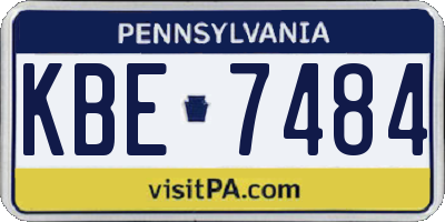 PA license plate KBE7484
