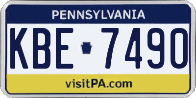 PA license plate KBE7490