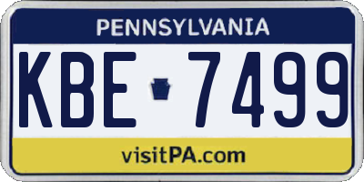 PA license plate KBE7499