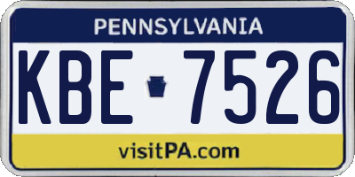 PA license plate KBE7526