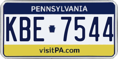 PA license plate KBE7544