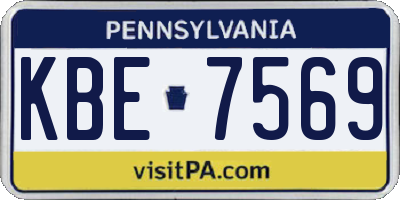 PA license plate KBE7569